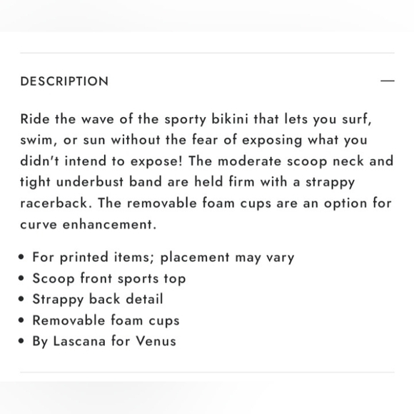 VENUS Maui Tropical Sport Bikini Top, size XS - Picture 10 of 10